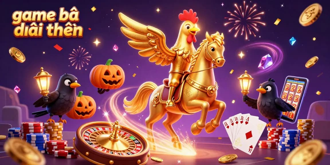Experience excitement in game bài đổi thưởng with golden rooster and engaging casino elements.