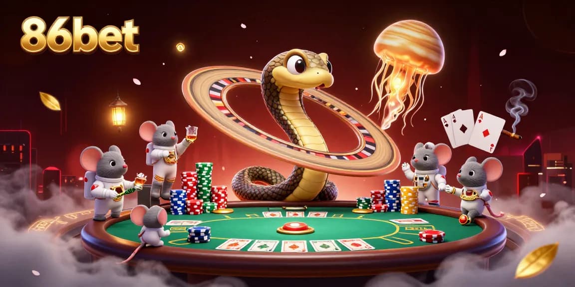 Engage with thrilling bets on the cosmic roulette wheel in 86bet's vibrant casino atmosphere.