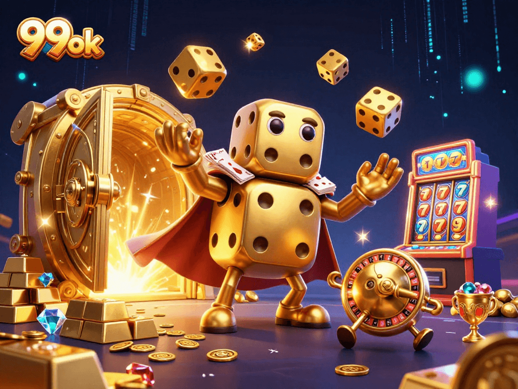 Spin for jackpot excitement with 99 ok's lively 3D carnival casino scene