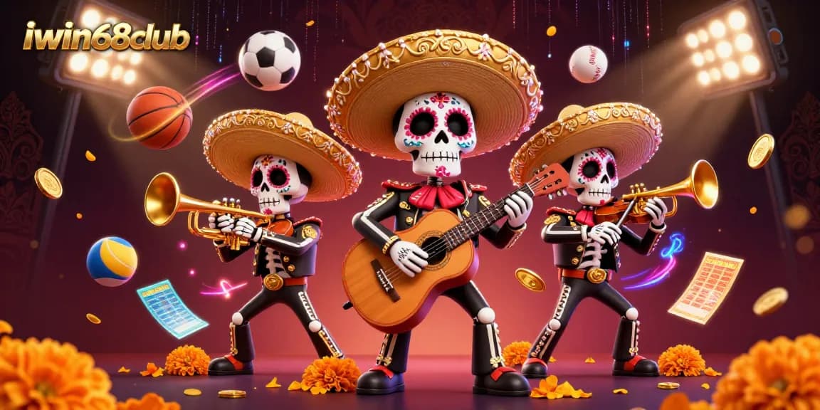 Experience thrilling bets and jackpots with iwin68club's vibrant mariachi celebration and sports elements.