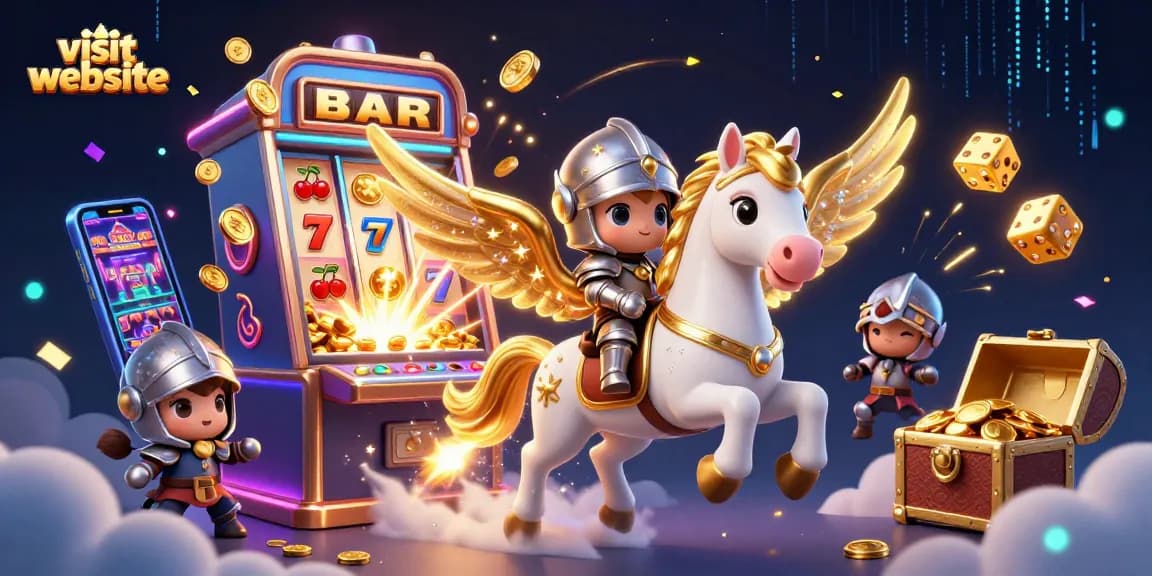 Visit website to engage with an exciting casino adventure featuring a magical horse and vibrant gaming elements.