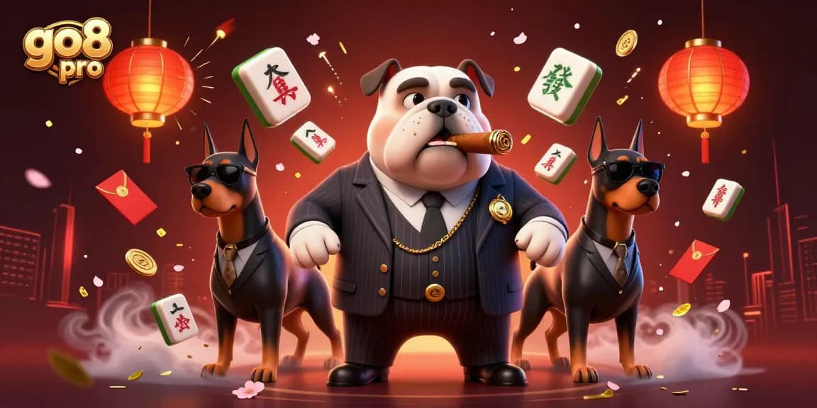 Engage in thrilling gameplay with go8 pro as a mafia boss bulldog and Doberman bodyguards bring excitement, rich in colorful casino elements
