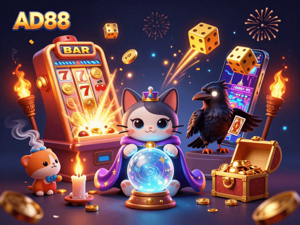 Experience thrilling gameplay at AD88 with exciting slot jackpots, vibrant visuals, and engaging characters.