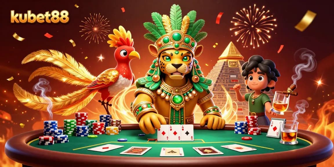 Experience thrilling action at kubet88 with vibrant poker and casino elements alongside captivating characters.