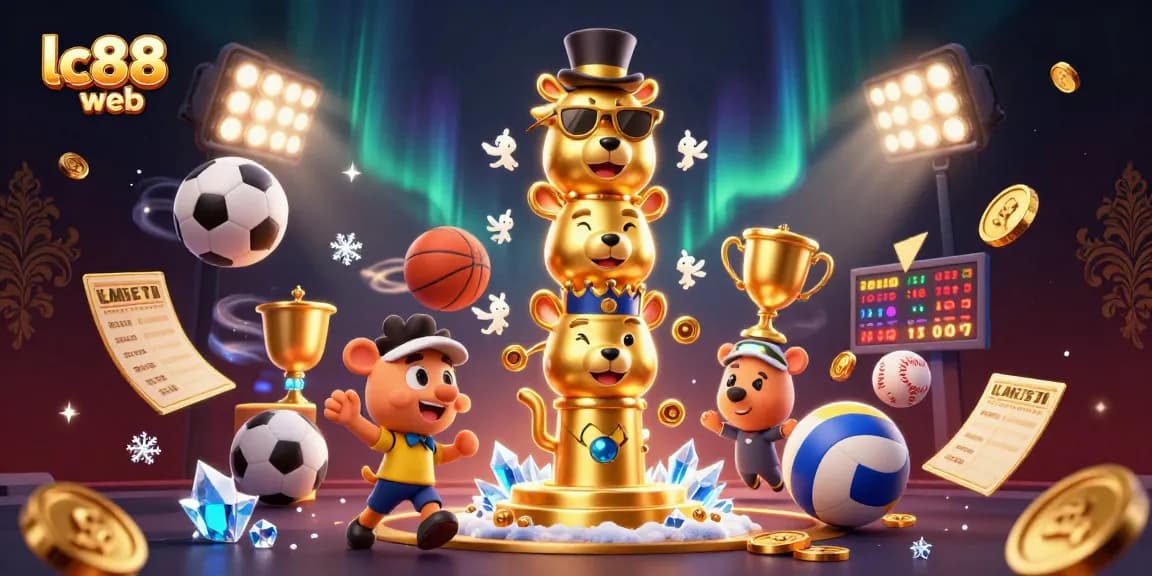Experience the thrill of lc88 web with dynamic sports betting action and colorful casino elements in a richly detailed scene.