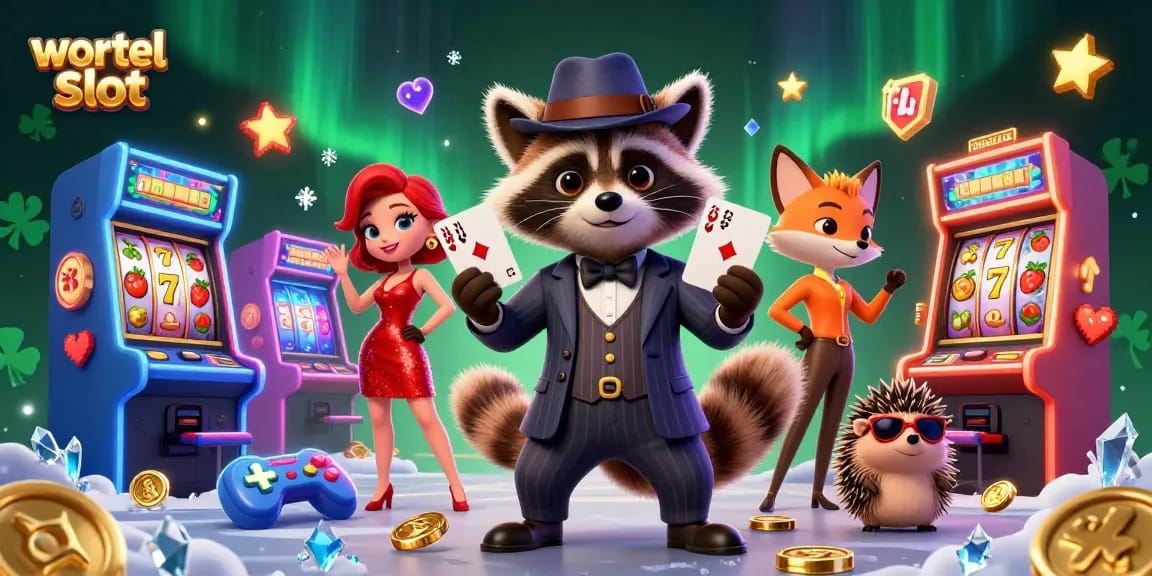 Engage with the vibrant wortel slot featuring a suave raccoon and a dazzling fox amid rich gaming elements.