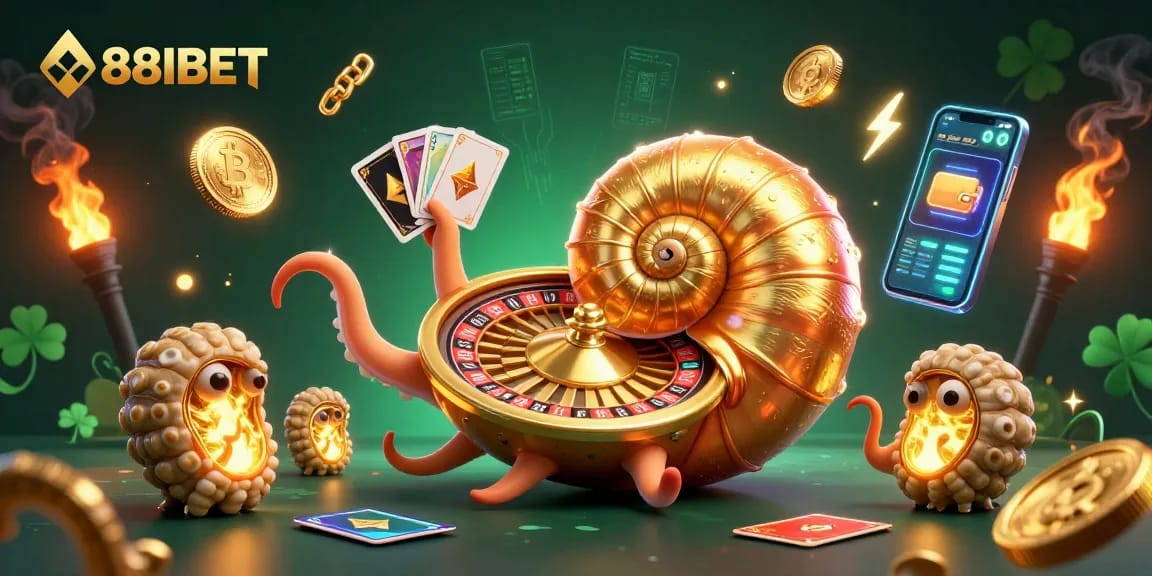 Players win big with 88IBET in a vibrant 3D casino scene showcasing thrilling gaming elements.