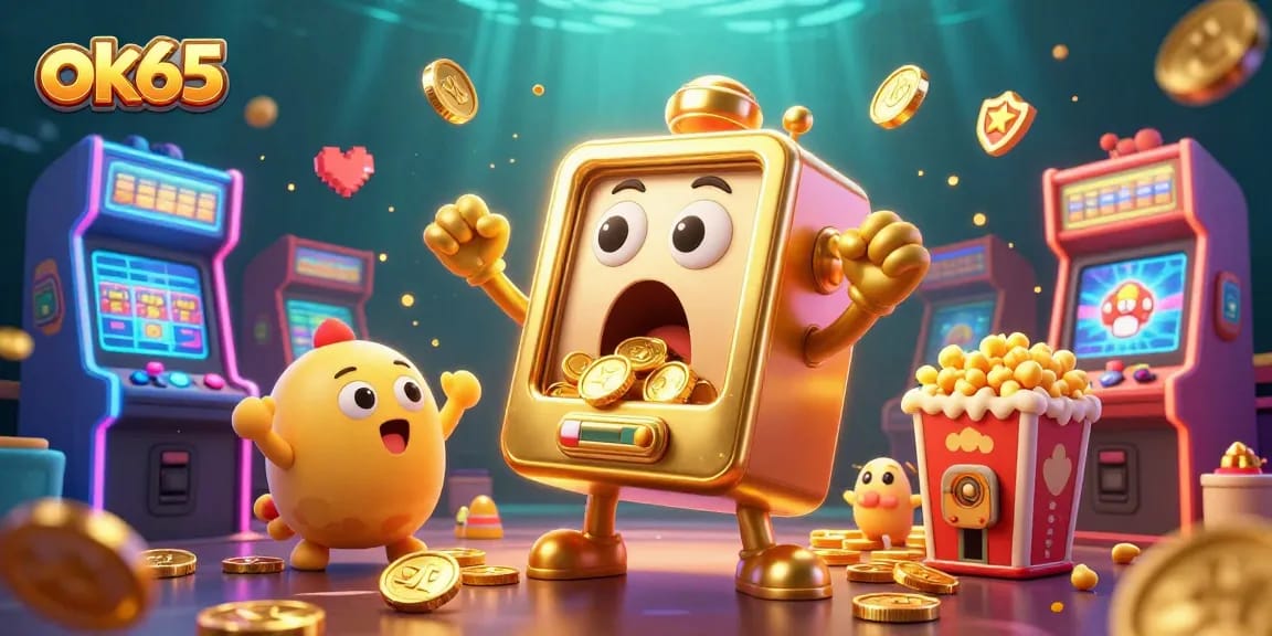Spin the slot machine ok65 to win big in this vibrant casino scene with cheering baby slots.
