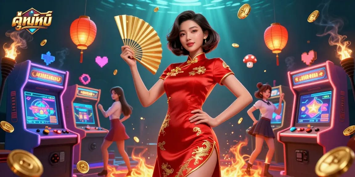 Experience the thrill of ดูหนังใหม่ with animated casino elements and vibrant characters.