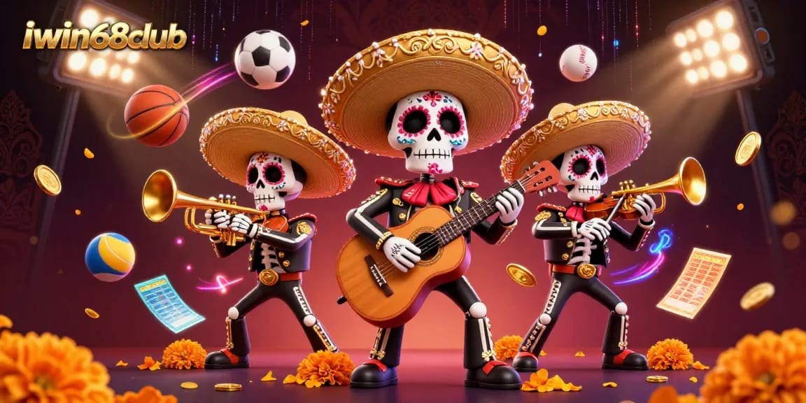 Experience thrilling bets and jackpots with iwin68club's vibrant mariachi celebration and sports elements.