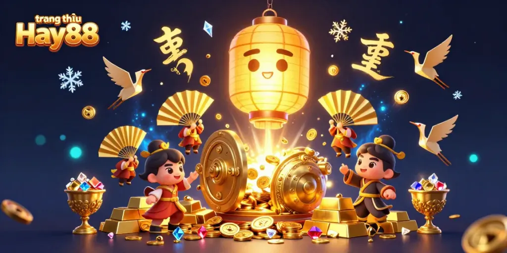 Witness the glowing spirit at trang chủ Hay88, amidst gold and vibrant gameplay elements.