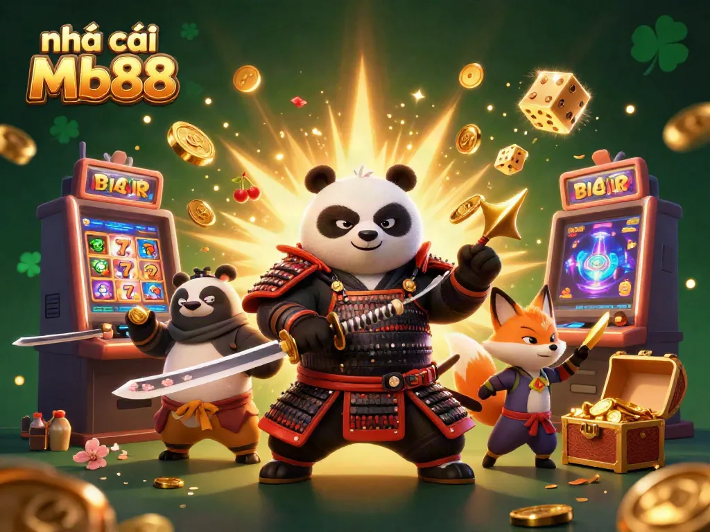 Experience the thrill at nhà cái Mb88 with vibrant characters amid a jackpot explosion in a casino setting.
