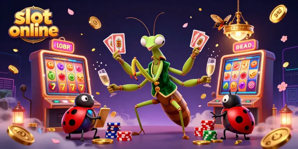 Engage in thrilling slot online action with vibrant characters and dynamic casino elements.