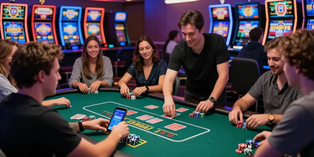 Online gambling players at 8kbeteu.com enjoying live casino games.