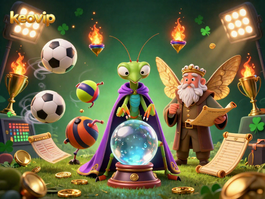 Engage with keovip’s vibrant gambling experience featuring a mystical fortune teller scene full of action.