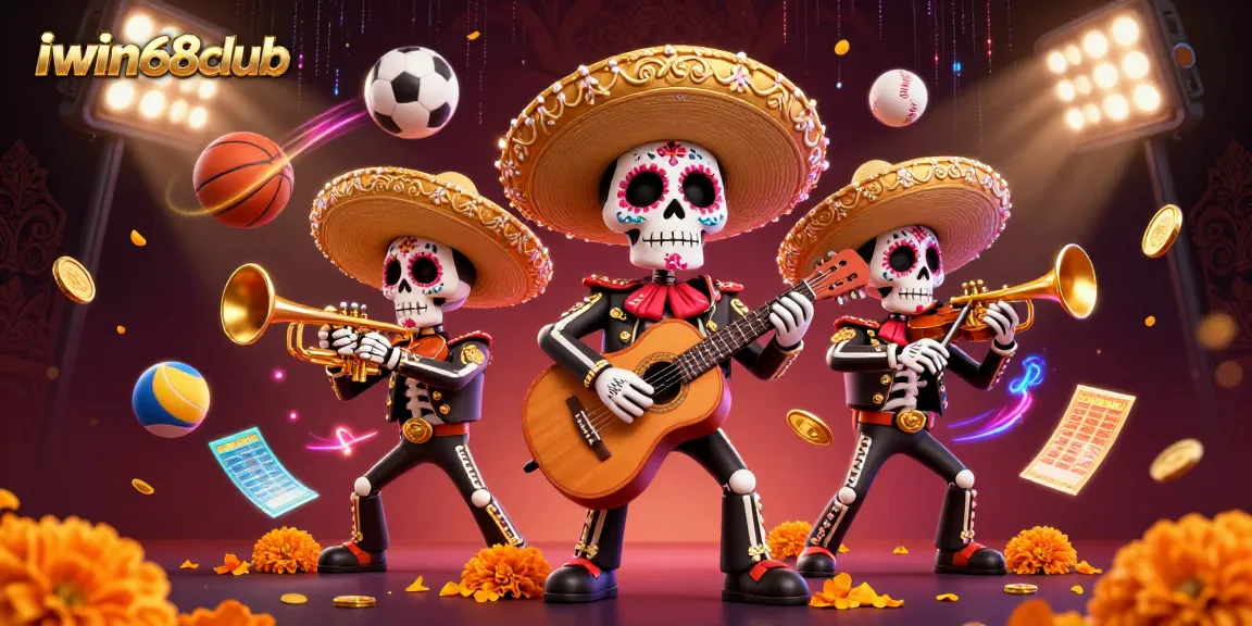 Experience thrilling bets and jackpots with iwin68club's vibrant mariachi celebration and sports elements.