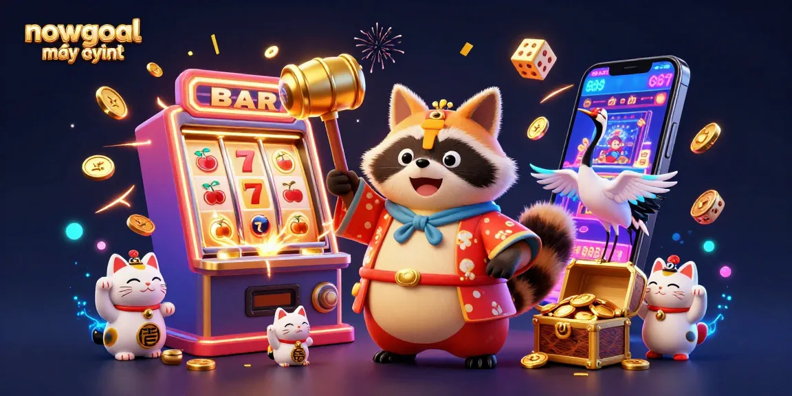 Discover winning strategies at nowgoal mới nhất with vibrant elements of fortune and jackpots in an exciting illustration.