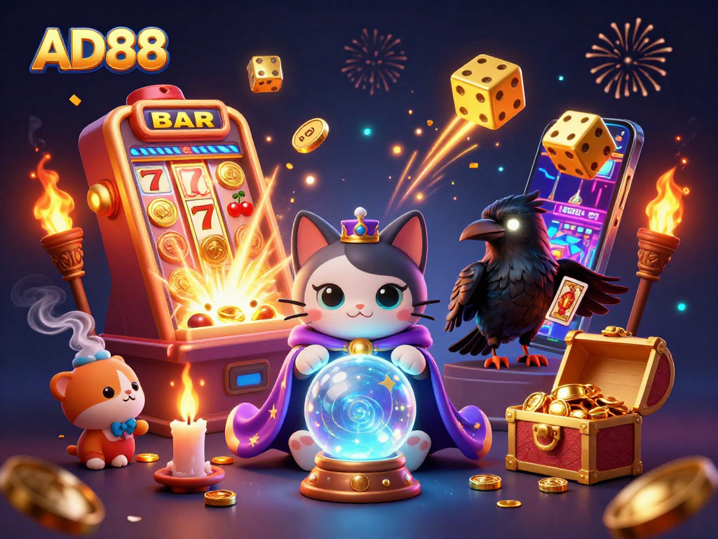 Experience thrilling gameplay at AD88 with exciting slot jackpots, vibrant visuals, and engaging characters.