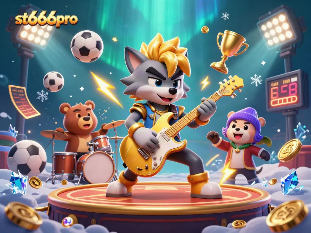 Engage in exciting gaming at st666pro with dynamic casino-themed illustrations featuring energetic characters.