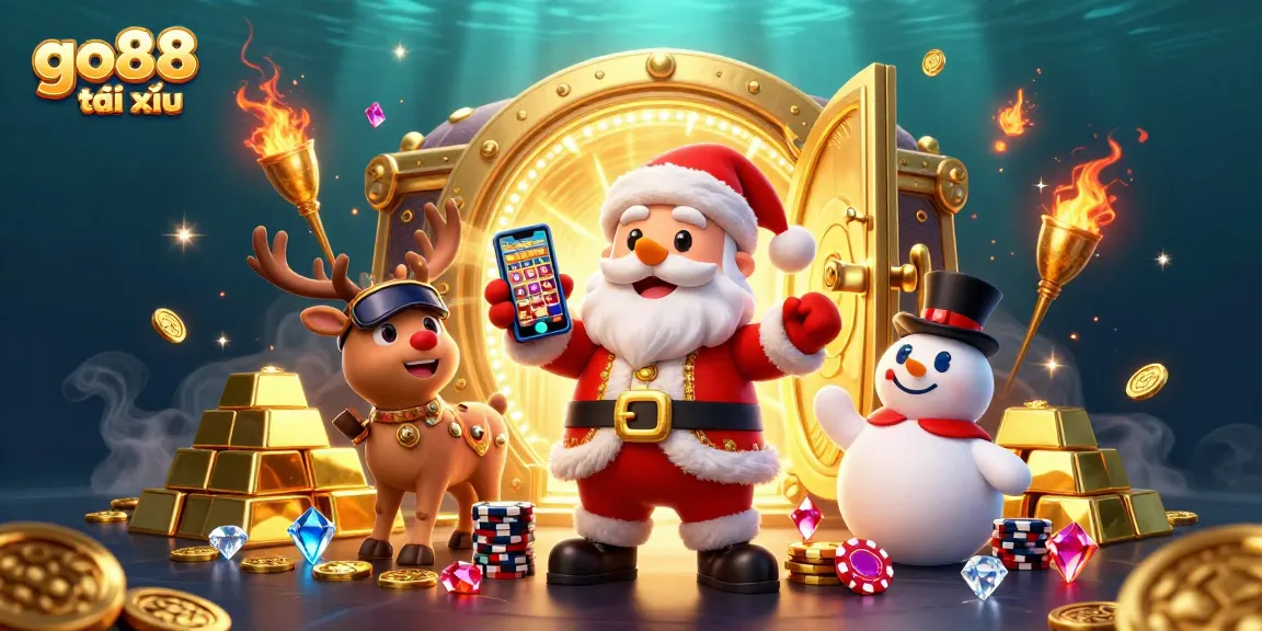 Experience go88 tài xỉu excitement with Santa and friends enjoying dynamic casino thrills!