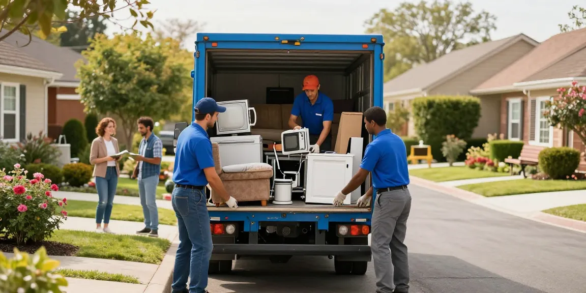 Efficient house clearance in London with a professional team loading unwanted furniture and appliances for eco-friendly disposal.