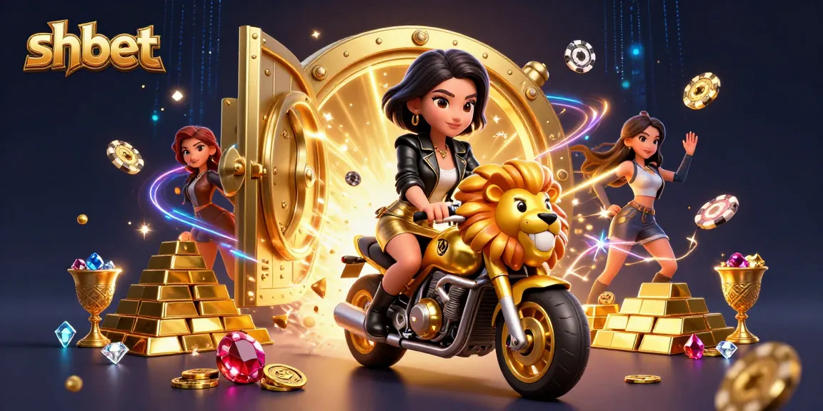 Experience the thrill of shbet with an exciting 3D casino scene showcasing wins and vibrant treasures.